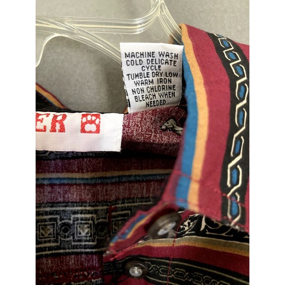 Vintage Red Rover Shirt Youth Medium Western 90’s Aztec Dead Stock Button Up Dog - Picture 4 of 11